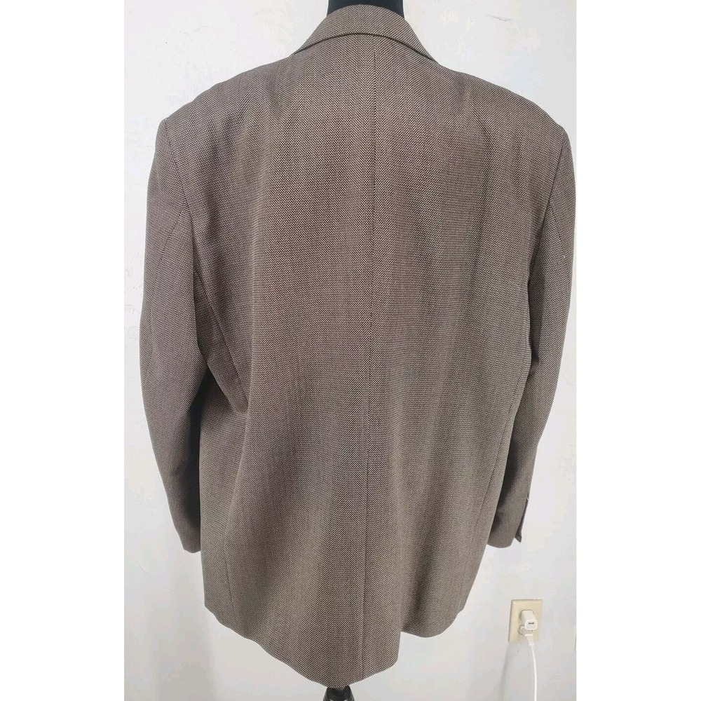 Pronto Uomo Brown Wool Silk Micro Pattern Blazer Sport Coat Jacket Mens 46R - Picture 4 of 7